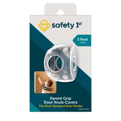 Safety 1st, Parent Grip Door Knob Covers, 3pk, Crystal Clear