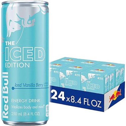 Red Bull Iced Vanilla Berry Energy Drink, 8.4 Fl Oz, Pack of 24 Cans (6 packs of 4)