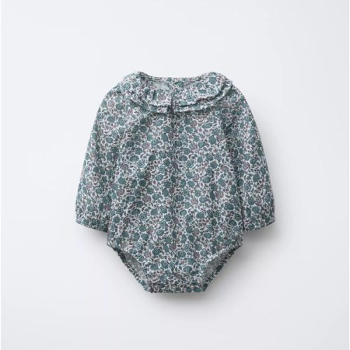 PAISLEY FLORAL BODYSUIT - Bluish | ZARA United States
