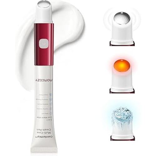 Momcozy ComfortNip™ 3-in-1 Heat/Cool/Vibe Nipple Cream Pen| Touch-Free 316 Steel Head, Botanical Breastfeeding Cream, Rechargeable Portable Christmas Gift for Nipple Pain Relief