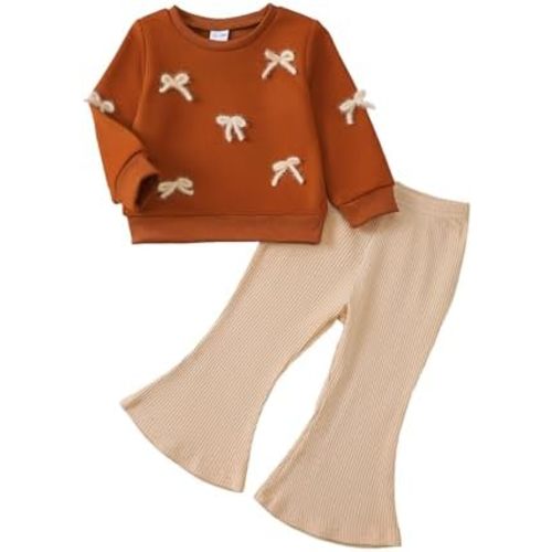 Baby Girls Clothes Toddler Outfits Fall/Winter Strawberry Sweatshirt Knit Flared Pants Little Girl Clothing Sets