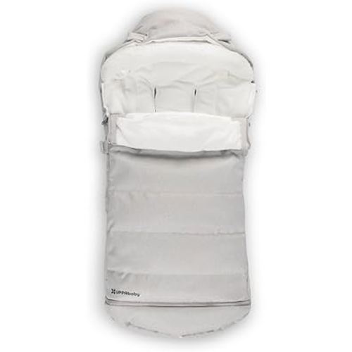 UPPAbaby CozyGanoosh 2-in-1 Seasonal Footmuff - Easily Attaches to UPPAbaby Strollers and RumbleSeat – Versatile, Ultra-Plush Zip-Out Liner for Cold Weather – Savannah (Pearl Gray Jacquard)