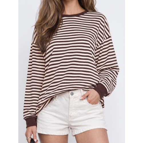 Chocolate Stripe Long Sleeve Nursing Top – Giftifymama