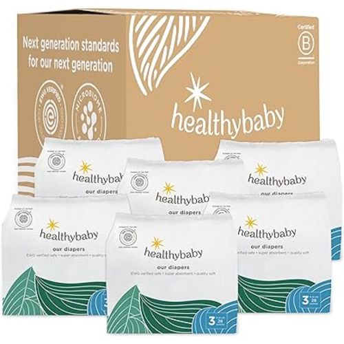 Our Diapers | The First EWG Verified & Microbiome-Friendly Diaper | 12-Hour Leak Protection | Made with Organic Cotton & Plant-Derived Materials | Totally Chlorine Free | Size 3 (16-28 lbs) 168 Count