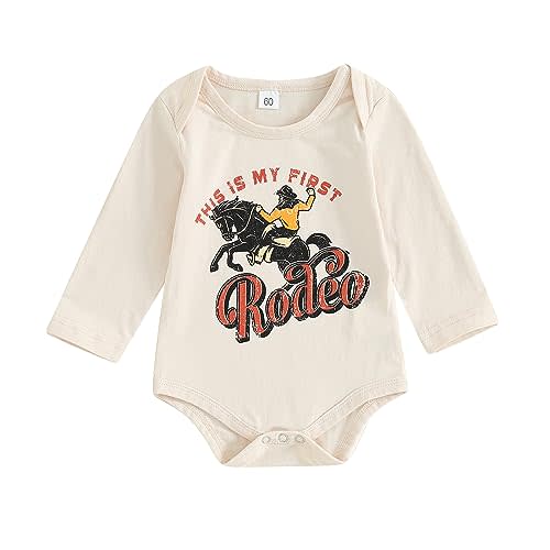 SAYOO Western Baby Girls Boys Bodysuit Clothes Country Cowboy Cowgirl Funny Cute Infant Creeper One-Piece Baby Bodysuit