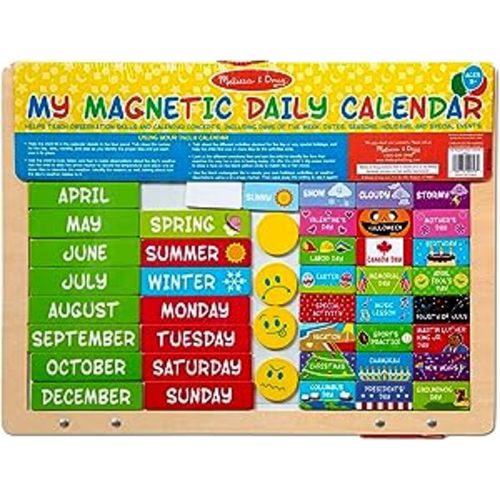 Amazon.com: Melissa & Doug My First Daily Magnetic Activities Calendar For Kids, Weather And Seasons Calendar For Preschoolers and Ages 3+ (Pack of 1) : Melissa & Doug: Office Products