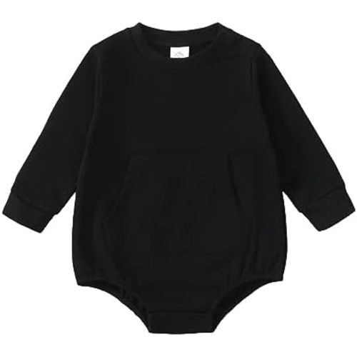 OPAWO Baby Sweatshirt Romper Onesie Newborn Girl Boy Bubble Romper Infant Crewneck Oversized Sweater Bodysuit Clothes Outfits