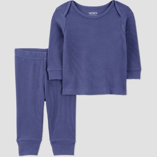 Carter's Just One You® Baby Boys' Thermal Sweatshirt and Jogger Pants Set - Navy Blue 3M