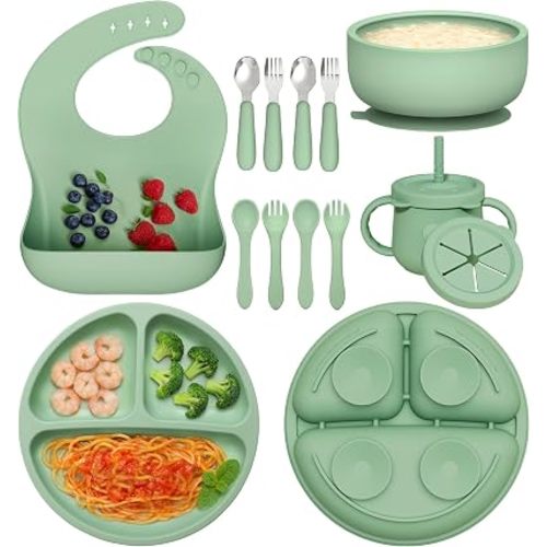 13Pcs Silicone Baby Feeding Set for Baby Led Weaning, Infant Toddler