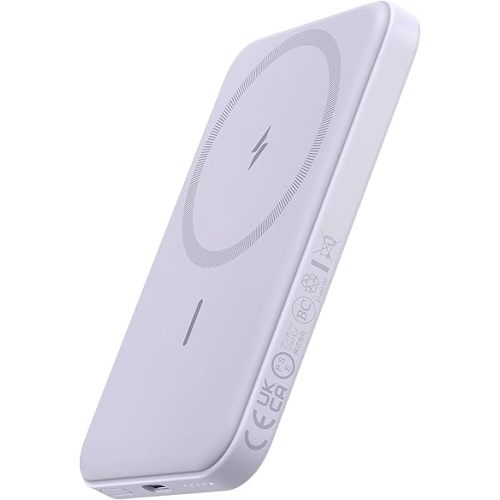 Anker 621 Magnetic Portable Charger (MagGo), 5,000mAh Wireless Power Bank with USB-C Cable, Magsafe-Compatible Battery Pack for iPhone 16/15/14/13/12 Series