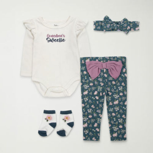 Baby Essentials Baby Girls 4-pc. Baby Clothing Set