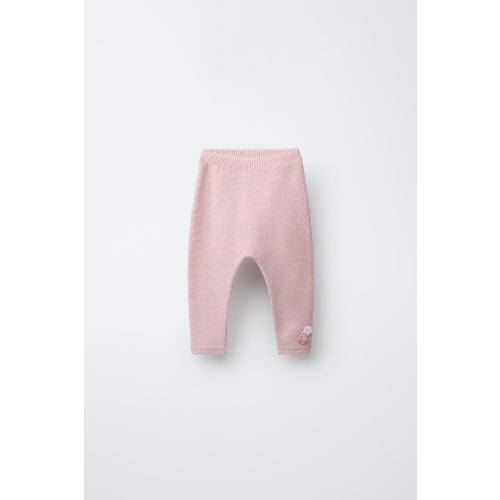 CROCHETED FLOWER KNIT PANTS - Light pink | ZARA United States