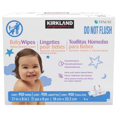 Kirkland Signature Baby Wipes Fresh Spring Scent, 900-count | Costco