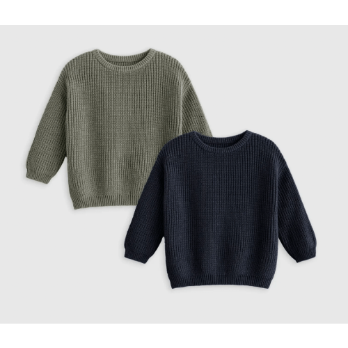 Fisherman Tunic Sweater 2-Pack | Green/Blue