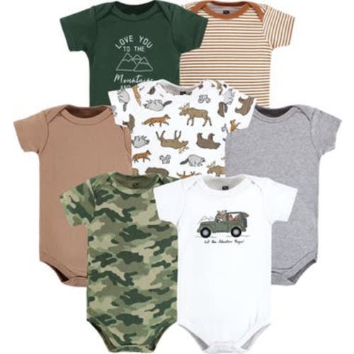 Cotton Bodysuits 7-Pack, 3-6M