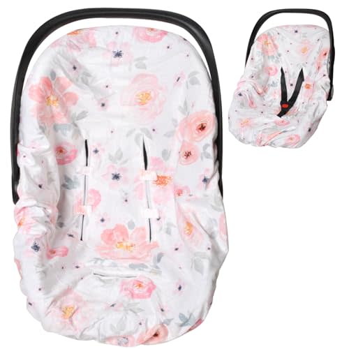 Infant Car Seat Cover Liner, Carseat Cover Liner and Protection for Baby Boys Girls, Soft Comfortable, Machine Washable, Pink