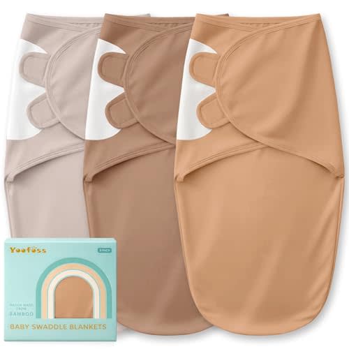 Yoofoss Baby Swaddle for Newborns 0–3 Months, Rayon Made from Bamboo Swaddle, Noiseless Closure Swaddle Sack, Soft Breathable & Durable Snug Fit