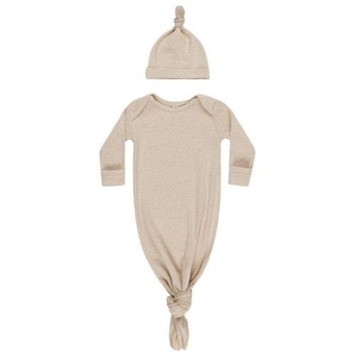Knotted Baby Gown + Hat