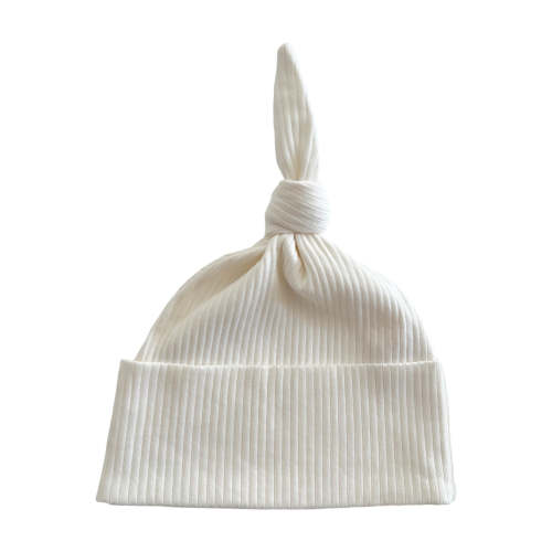 Ivory / Organic Ribbed Beanie