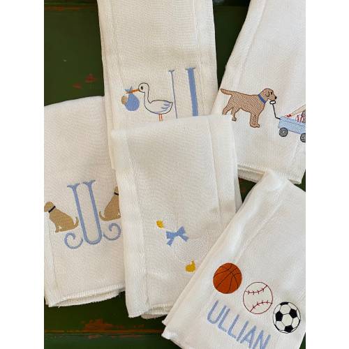 Etsy: Monogrammed Baby Burp Cloths, Set of 3