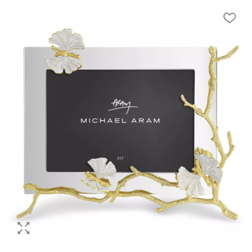 Butterfly Ginkgo Gold Reflective Frame, 5" x 7"