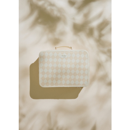 Small Vanity Case - Beige Checkerboard
