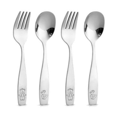 4 Pieces Toddler Utensils - Kids Stainless Silverware Set