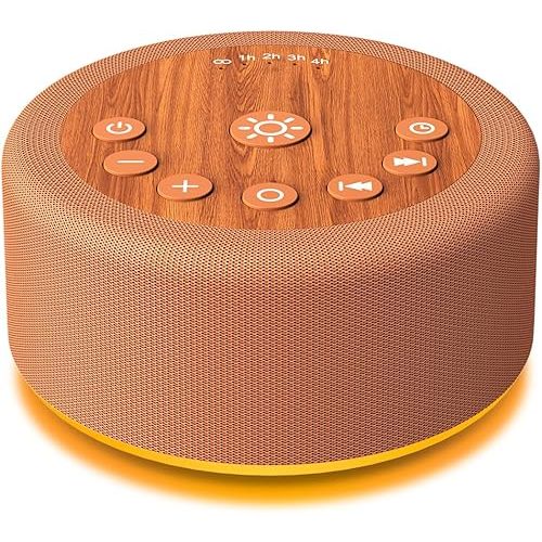 Sleep Sound Machine White Noise Machine with 30 Non Looping Sounds 12 Night light Colors with 5 Timers 36 Adjustable Volume Memory Function Brown Noise Machine for Baby kid Adult & Home Nursery Travel