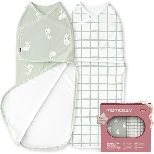 Momcozy Swaddles for Newborns, Quiet Fastener Swaddle for Infant 0-3 Months