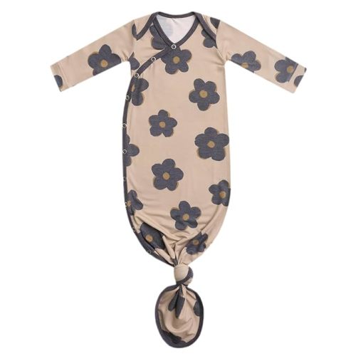 Copper Pearl Newborn Knotted Gown Gemma in Tan