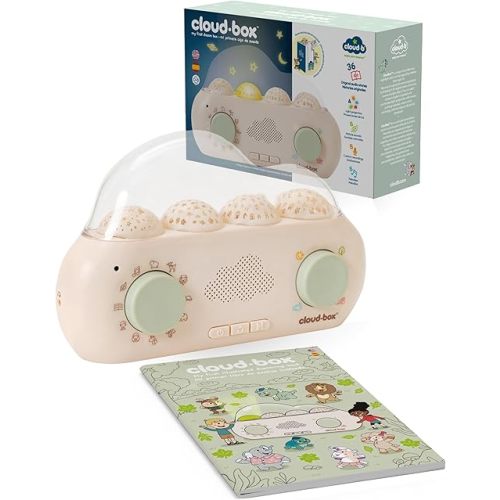 Cloudb Cloudbox Storytime Audio Story Books Toy Gift for Toddlers Kids Girls Boys | English/Spanish Voice Record Storyteller | 36 Stories, 8 Melodies, Star Projector Night Light White Noise Dreambox