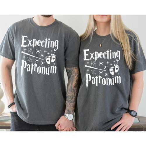 Expecting Patronum T-Shirt, Harry Potter Family Shirt, Cute Funny Shirt, New Parents Gift, Pregnancy Reveal Tee, Gender Reveal Party Special