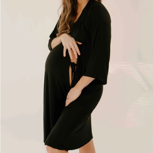 Lila Labor & Postpartum Gown in Black