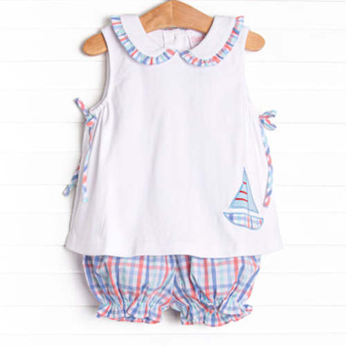 Sail On, Sailor Applique Bloomer Set, Blue – Stitchy Fish