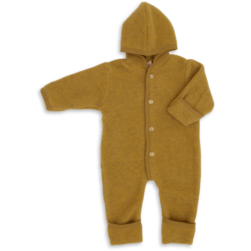Hooded wool fleece overall