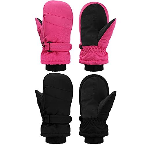 SATINIOR Kids Snow Mittens Waterproof Winter Ski Gloves Warm Thicken Snow Gloves for Girls Boys