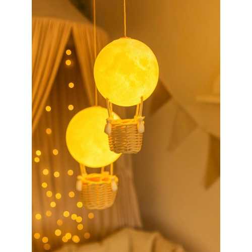 Moon Night Light , Hot Air Balloon Nursery Lamp , Baby Room  Decor
