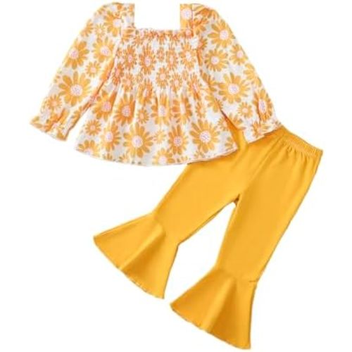 Kucnuzki Baby Girl Clothes Toddler Girl Outfits Fall Winter Long Sleeve T Shirts Top Flare Leggings Pants Kids Clothing