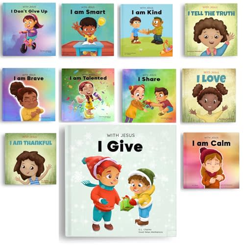 With Jesus Original Kids Bible Books Series – 11 Children Bible Books Bundle (Books 1–11) – Christian Books For Kids Set Featuring Practical Bible ... ... G.L. Charles and Good News Meditations Kids