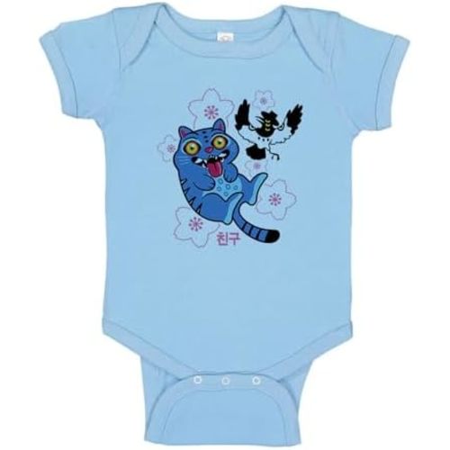 Silly Blue Cat and Crow Baby Infant Bodysuit