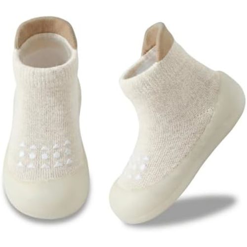 Baby Sock Shoes Toddler Walking Shoes Infant Non-Slip Slippers with Soft Rubber Sole Baby Boys Girls Sneakers