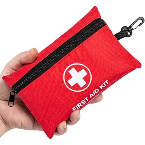 Mini First Aid Kit - 140 Piece Small First Aid Medical Kit for Car, Home, Office, Travel, Camping, Sports, Outdoor, School - Emergency First Aid Supplies and Survival Kit