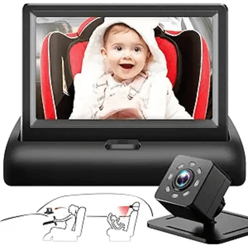 Baby Car Mirror with 4.3'' HD Night Vision Function Display, Safety Car Seat Camera with Wide Crystal Clear View, Easily Observe The Baby’s Move(Not USB)