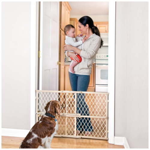 Position & Lock Adjustable Wood Baby Gate, 4 PK (Natural)