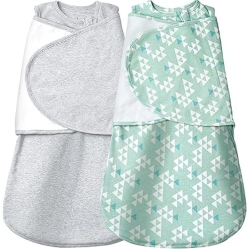 Baby Swaddle,Sleep Sack 6-12 Months,Adjustable WearableTransition Blanket,Miracle Swaddles for Babies Large,100% Cotton-2-Piece