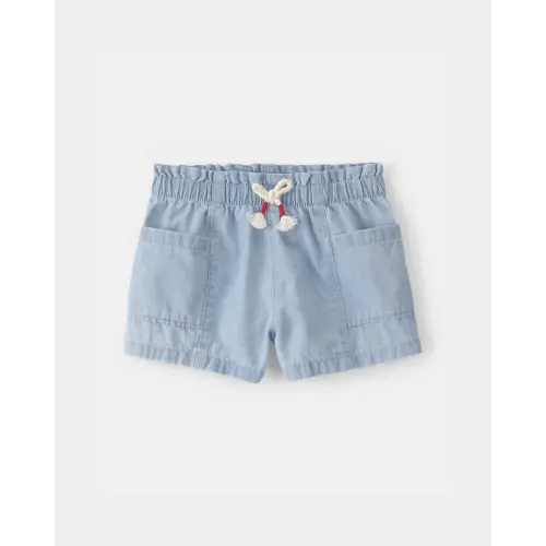 Baby Girl Chambray Shorts - Blue | Carter's