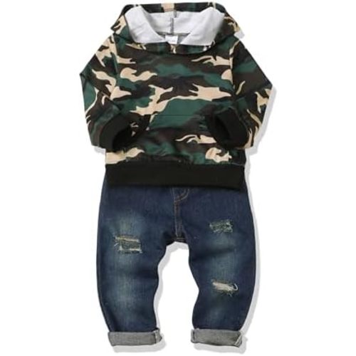 Baby Toddler Boy Clothes Fall Winter Boys Outfits Quarter Zip Pullover Sweatshirt Jeans Denim Pants Sweatsuit Set