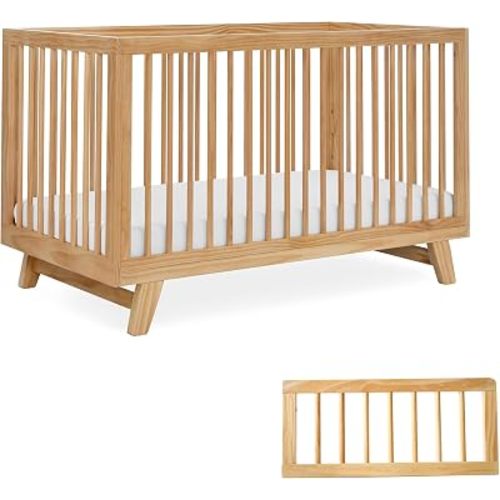 Astin 3-in-1 Convertible Crib with Toddler Guardrail, Natural