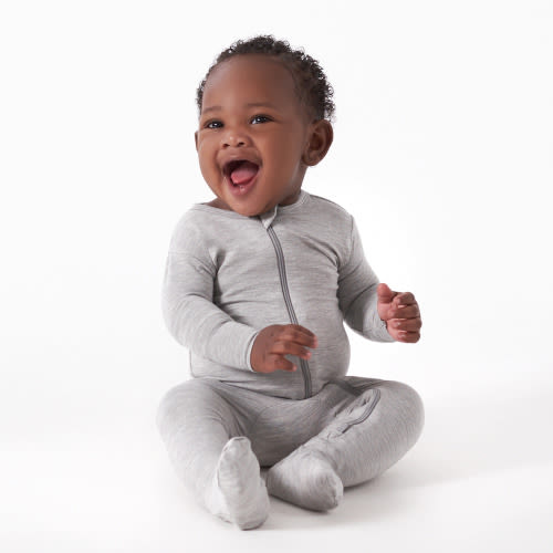 Baby &amp; Toddler Glacier Gray Buttery Soft Viscose Made from Eucalyptus Snug Fit Footed Pajamas