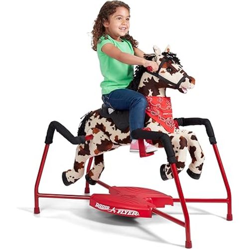 Radio Flyer Freckles Plush Interactive Riding Horse Kids Ride On Toy, Toddler Ride On Toy For Ages 2-6 Years